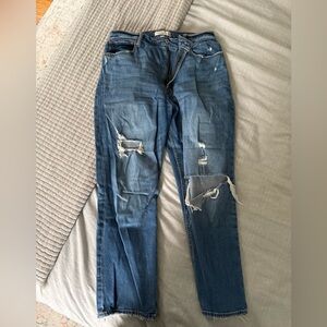 Abercrombie & Fitch High-Rise Distressed Blue Jeans
